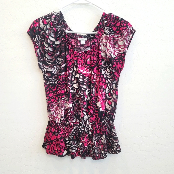 Worthington Tops - Worthington Pink & Black Blouse Top Women's Size Small